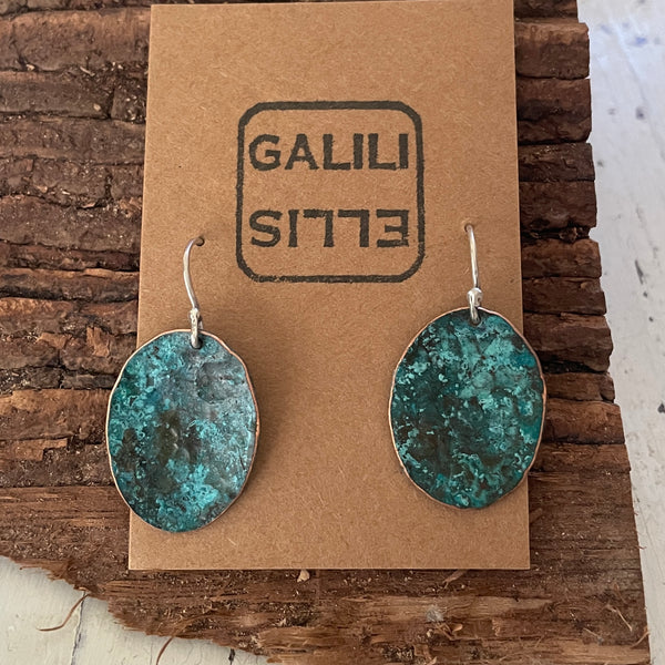 Copper patina earrings