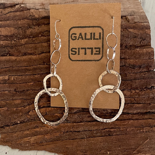 Silver links earrings