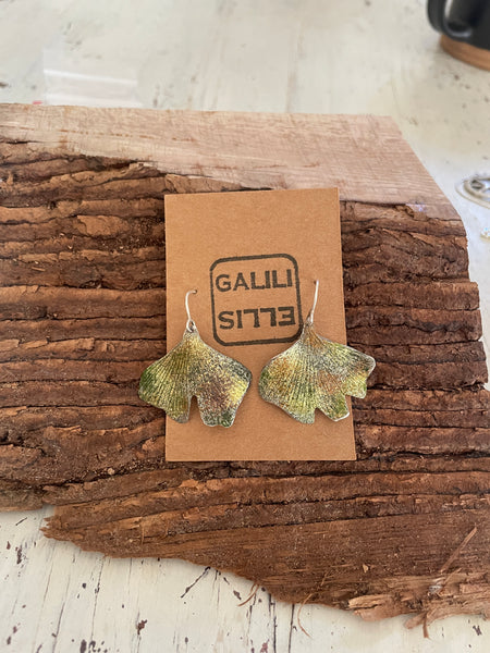 Patina Gingko leaf earrings