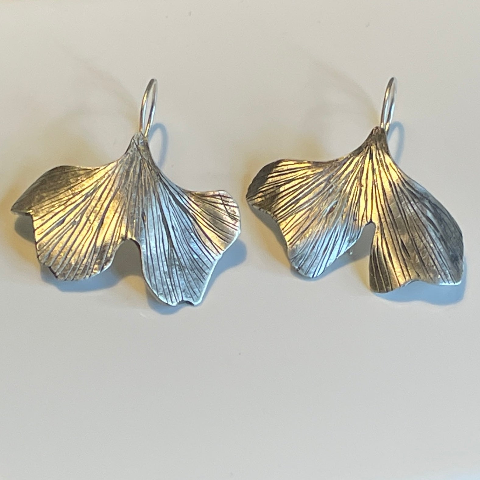 Silver Ginkgo Earrings