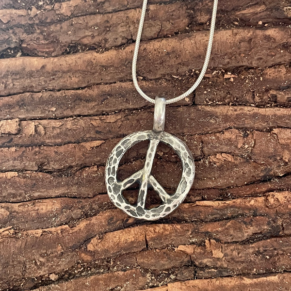 Silver peace pendant