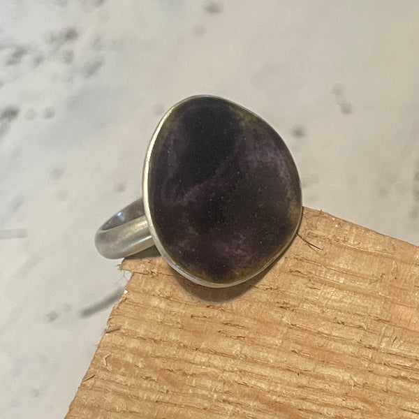 Silver ring with enamel