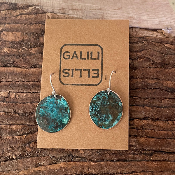 Copper patina earrings