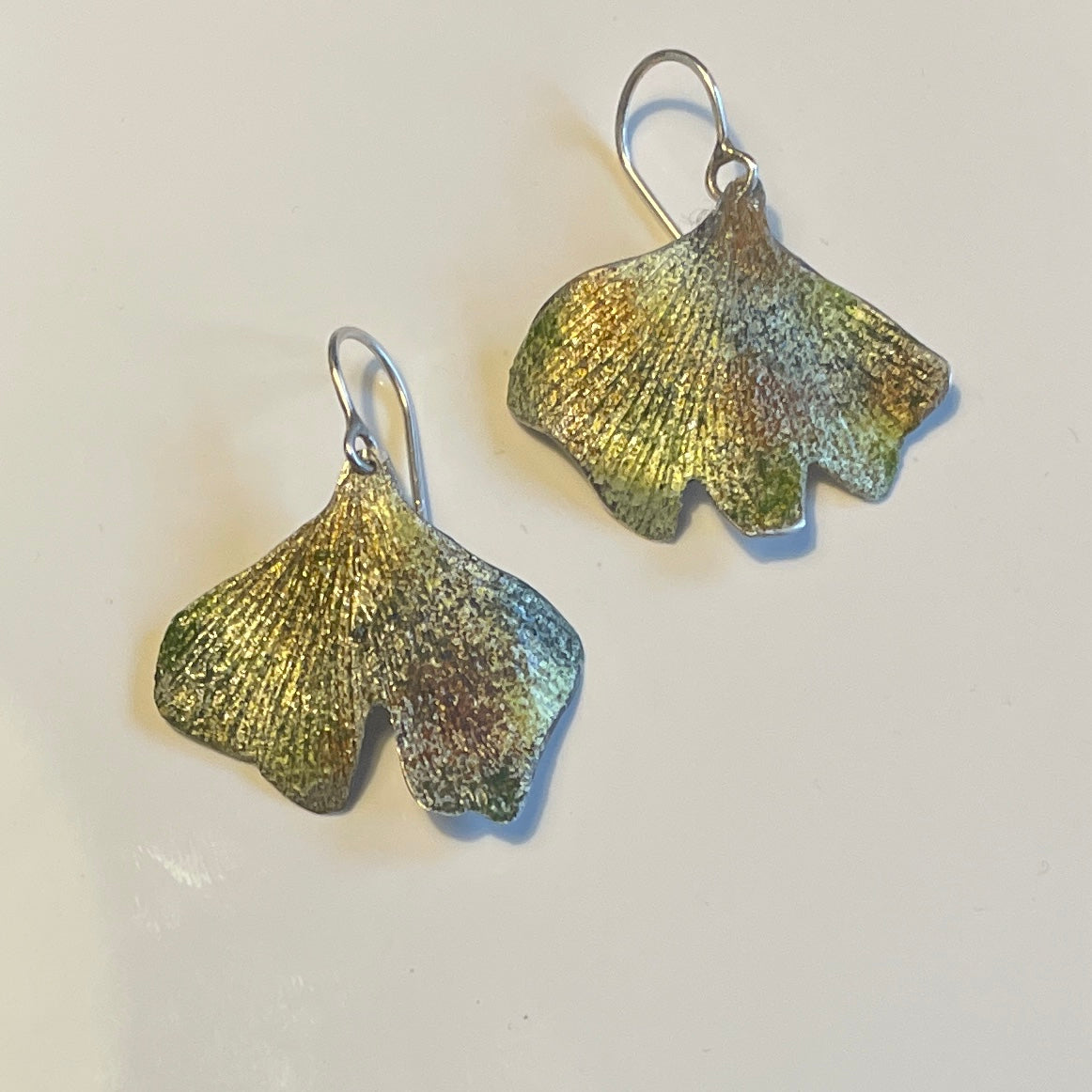 Patina Gingko leaf earrings